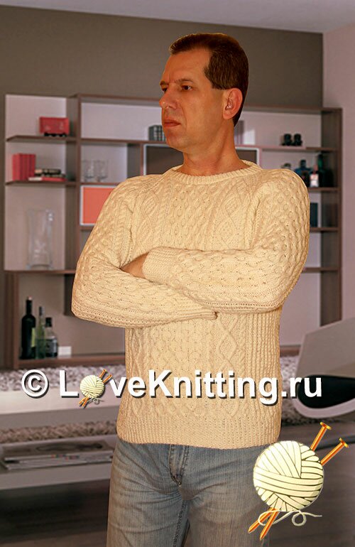Схема и выкройка мужского пуловера